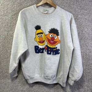 Vintage Sesame Street General Store Sweatshirt Mens Medium Bert Ernie Fleece 90s